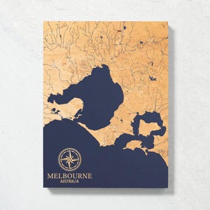 Mellow, Australien Karte | "Graviertes Holz Küsten Karte Wand Kunst Schild, Strand Haus Wohnkultur nautischen Druck, einzigartiges personalisiertes Geschenk für die Familie