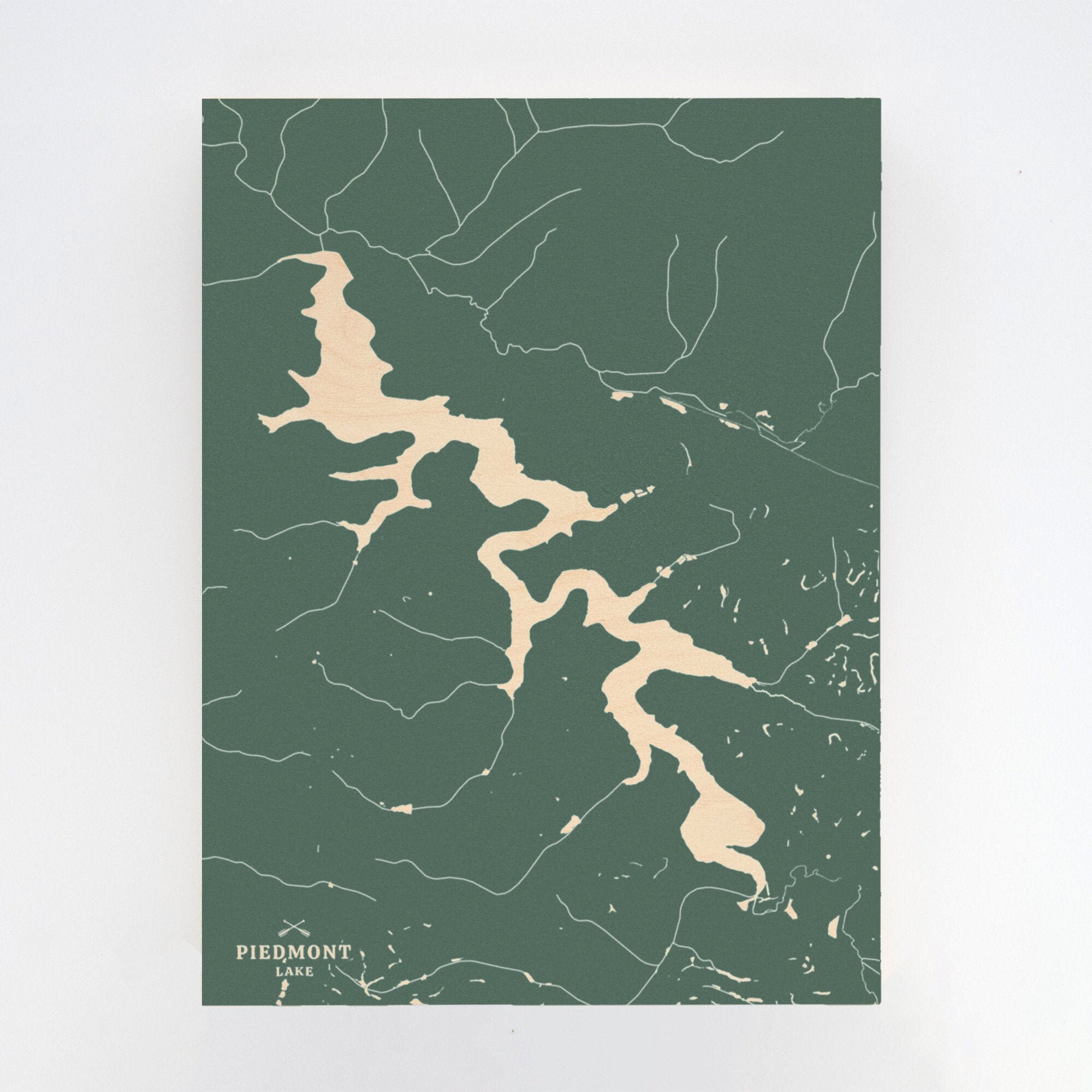 Piedmont Lake Ohio Engraved Wood Wall Art Map Lake House Etsy