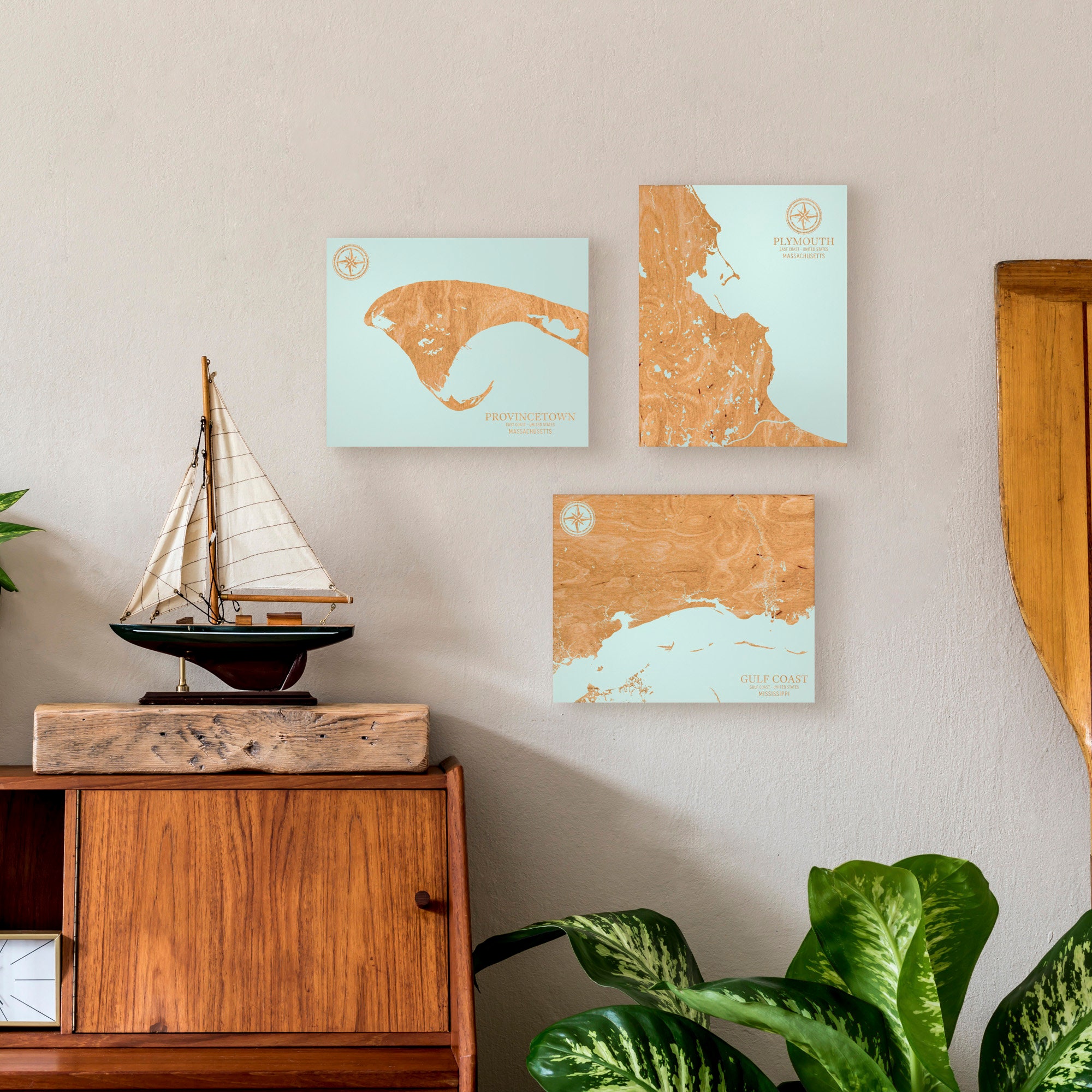 Gulf Coast MS Coast Chart Engraved Wood Wall Art Nautical Etsy