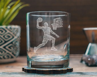 Vaso Slam Dunk / Pinta de baloncesto grabada con láser / Regalo grabado para aficionados al deporte y amantes del baloncesto