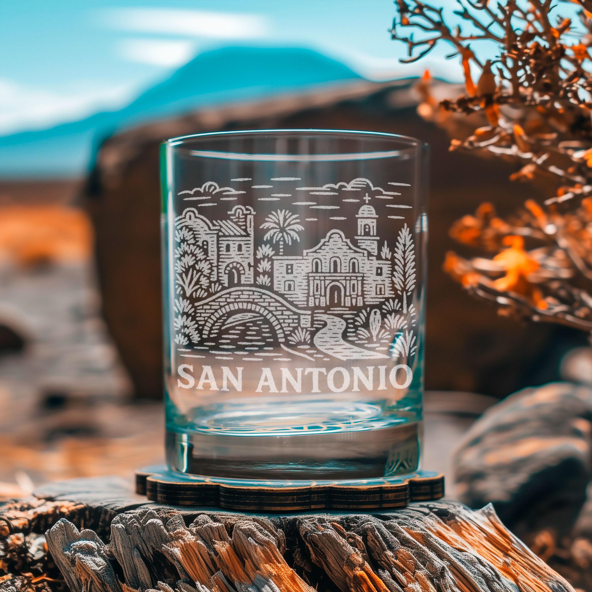 San Antonio Texas Glass | Laser Etched Travel Glassware, Engraved