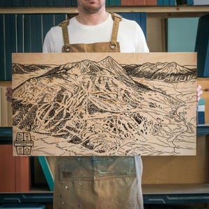Crested Butte Colorado Ski Loipe Karte | Gravierte Holz Wand Kunst, Winter Hütte Dekor, Snowboard Berg Weg Poster, persönliches Geschenk für die Familie