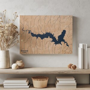Willow Lake Kansas | Benutzerdefinierte See Karte Wohnkultur, personalisierte See Haus Geschenk, Jahrestag Hochzeitslager Geschenk, gravierte Holz Wandkunst