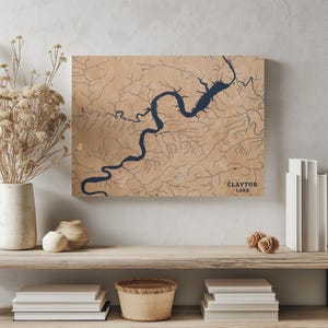 Claytor Lake Virginia | Benutzerdefinierte See Karte Wohnkultur, personalisierte See Haus Geschenk, Jahrestag Hochzeitslager Geschenk, gravierte Holz Wandkunst