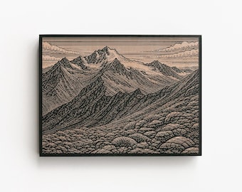 Andes Peru Engraved Birch Art Panel | Mountain Wall Art, South America Travel Decor, Adventure Gift