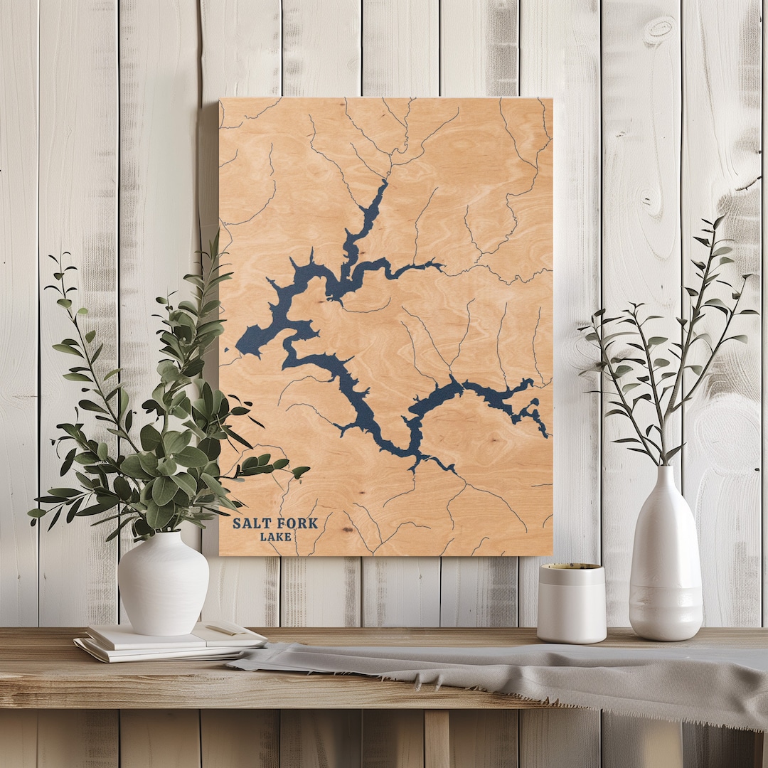 Salt Fork Lake Ohio Custom Lake Map Home Decor