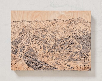 Telluride Colorado Ski Trail Map | Engraved Wood Wall Art, Winter Sport Cabin Decor, Snowboard Mountain Trail Poster, Personal Family Gift