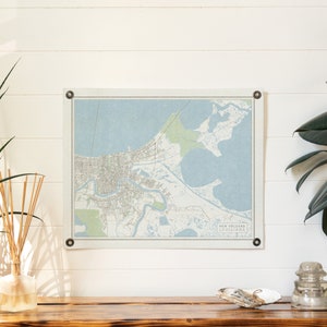 New Orleans Louisiana Map Filz Poster Banner | Vintage inspiriertes Design Geschenk. Klassische Stadtplan Wimpel Dekoration. USA-Handgemacht