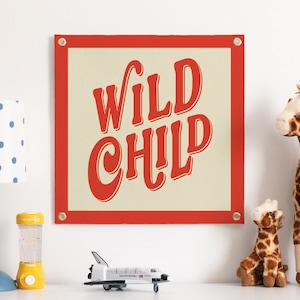 Cartel de fieltro para niños salvajes, pancarta de estilo vintage, decoración para habitación de niños, arte para dormir en la pared de la guardería, regalo para dormitorio de niños y niñas con temática de animales.