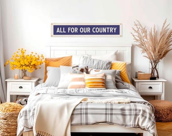 All For Our Country Felt Sign Banner | Vintage style Nevada State Motto Banner, Inspirational Decor, American Wall Art Gift