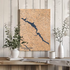 Hungriges Pferd Stausee Montana | Benutzerdefinierte See Karte Wohnkultur, personalisierte See Haus Geschenk, Jahrestag Hochzeitsgeschenk, gravierte Holz Wandkunst