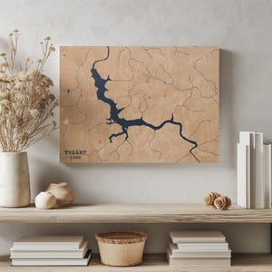 Tygart See West Virginia | Benutzerdefinierte See Karte Wohnkultur, personalisierte See Haus Geschenk, Jahrestag Hochzeitslager Geschenk, gravierte Holz Wandkunst