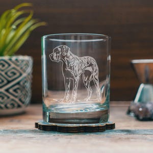 Great Dane Customizable Dog Glasses | Your Dog&#39;s Name Personalized engraved glassware for beer, whiskey, wine & drinks. Pet lover owner gift