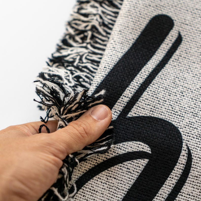 Boston Massachusetts City Blanket Woven Throw Blanket Gift, Black