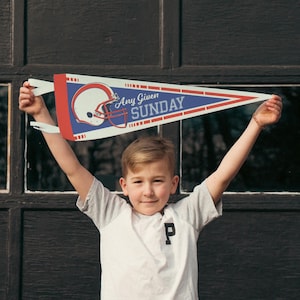 Any Given Sunday Felt Pennant | Vintage Football Banner, Inspirational Kids Room Decor, Sports Fan Wall Art Print, Game Day Man Cave Decor