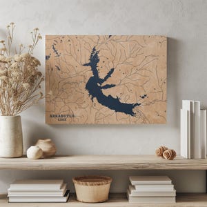 Arkabutla See Mississippi | Benutzerdefinierte See Karte Wohnkultur, personalisierte See Haus Geschenk, Jahrestag Hochzeitslager Geschenk, gravierte Holz Wandkunst