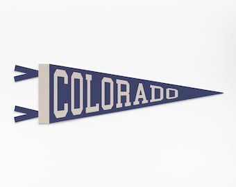 Colorado Felt Pennant | Varsity State Banner, Vintage Collegiate Wall Flag, State Pride Decor