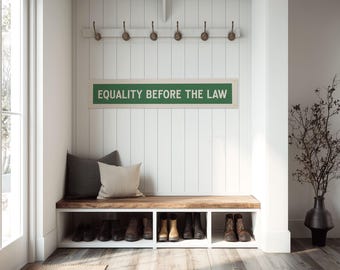 Equality Before The Law Felt Sign Banner | Vintage style Nebraska State Motto Banner, Inspirational Decor, American Wall Art Gift