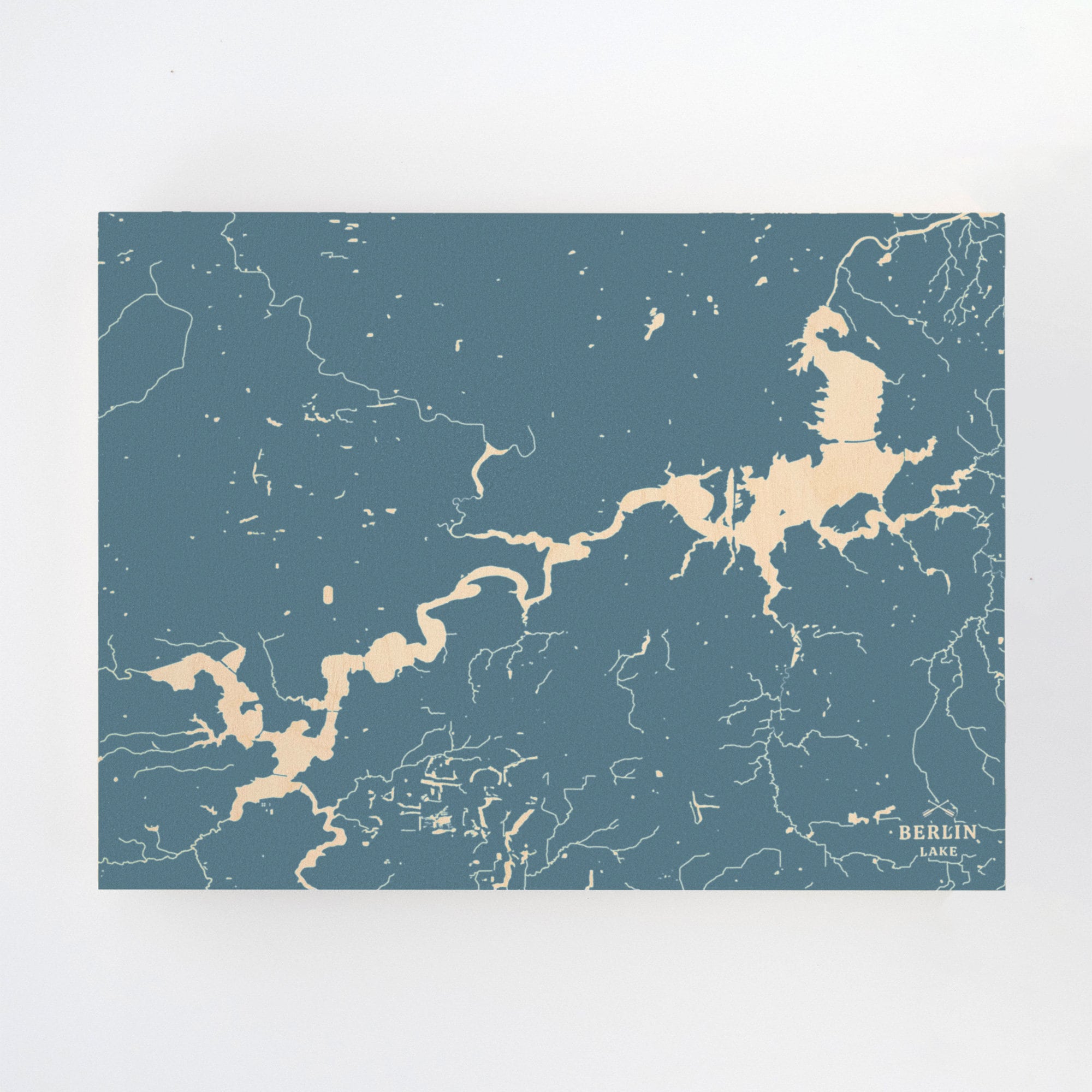 Berlin Lake Ohio Engraved Wood Wall Art Map Lake House | Etsy