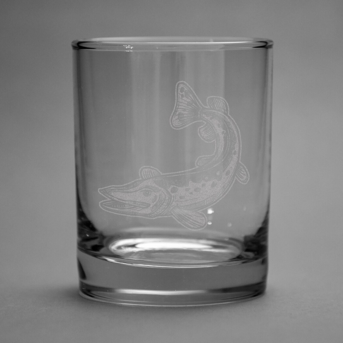 Fresh Water Fish Set Old Fashioned Glasses Set of 4 Etched Etsy