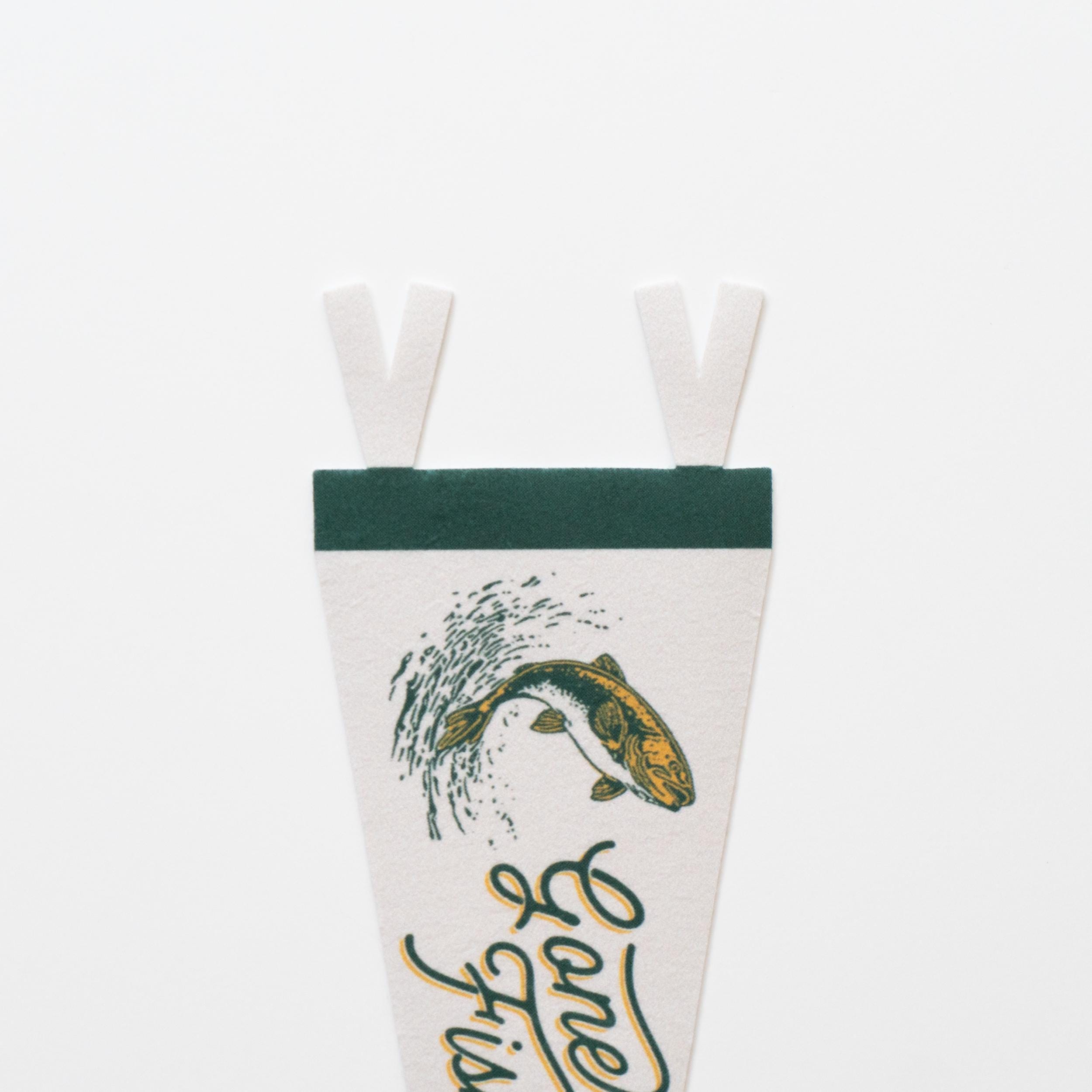 Gone Fishin' Felt Pennant | Vintage Sports Banner, Funny Fishing Gift Decor, Outdoorsman Wall Art Print.