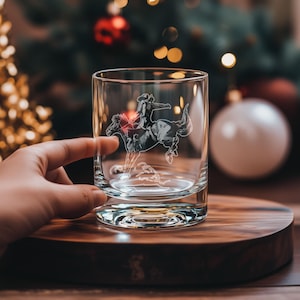 Cowboy Glasses | Personalized Engraved glassware for whiskey lovers. Western themed gift. Rustic Ranch barware and Southwestern home decor