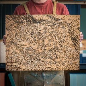 Alta Utah Ski Wanderkarte | Gravierte Holz Wand Kunst, Winter Sport Cabin Dekor, Snowboard Berg Weg Poster, personalisierte Geschenk für die Familie