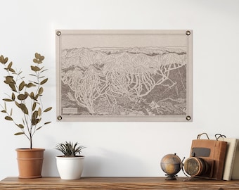 Breckenridge Colorado Mountain Map Felt Poster Banner | Vintage ski snowboard mountain wall art gift. Flag pennant home decor. USA Handmade