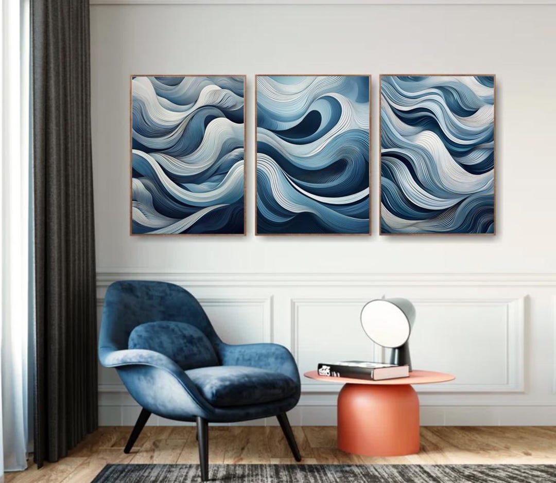 Tryptic Mid Century Modern Wall Art . 3 Instant Digital Downloads. DIY ...