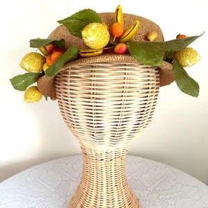 Vintage Ladies Hat with Fruit Adornment, 1950s