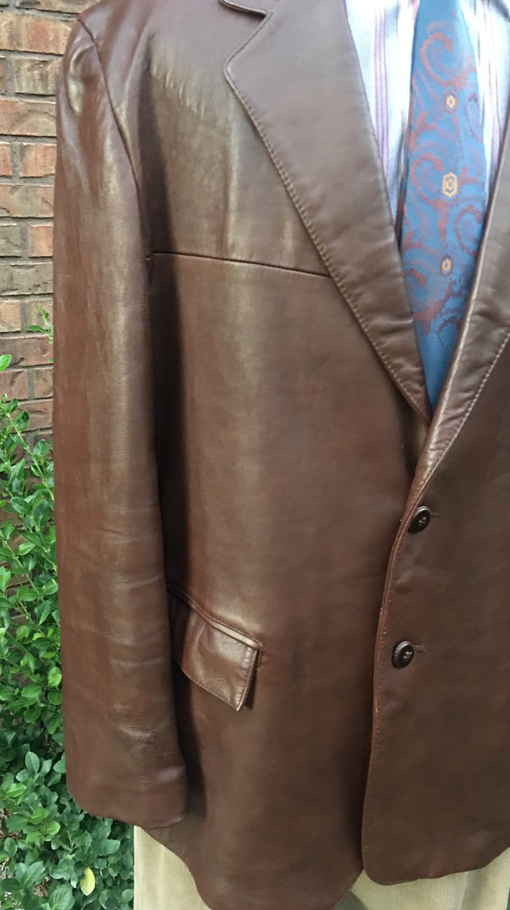 Brown Leather Jacket Clipper Mist Size 48R - Etsy