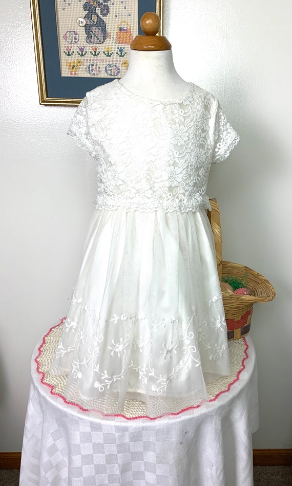 Lace R Girls White Lace Little Girls Special Event Lace Dress, Siz… - Gem