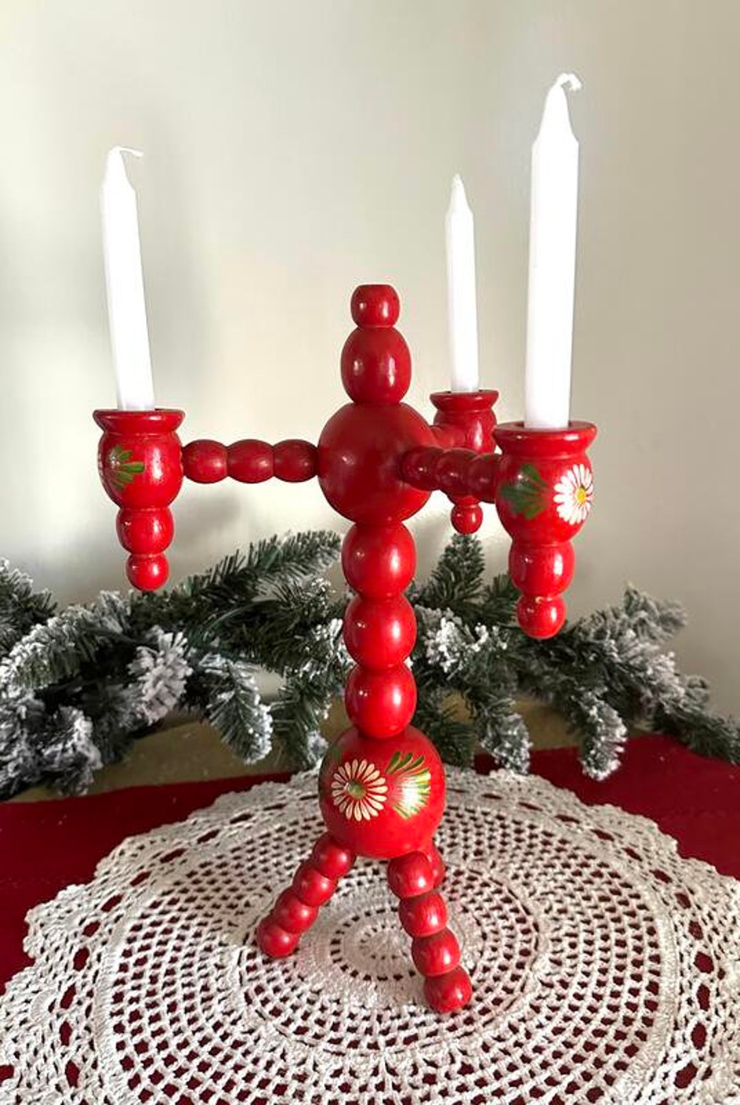 Vintage Traditional Swedish Christmas Candelabra, 13 High Etsy