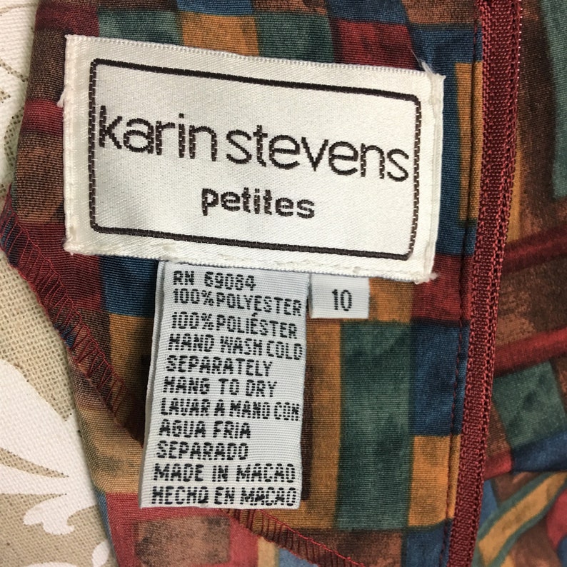 Robe Florale Verte K S L Karin Stevens - Taille Grande (L) - Occasion Très Bon État