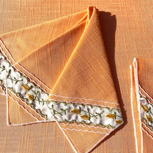 New/Old Stock Linen Tablecloth with Four Napkins
