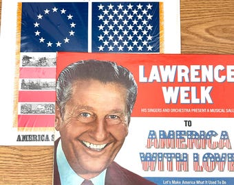 Vintage Vinyl Record Albums, "To America with Love" and "America Sings"