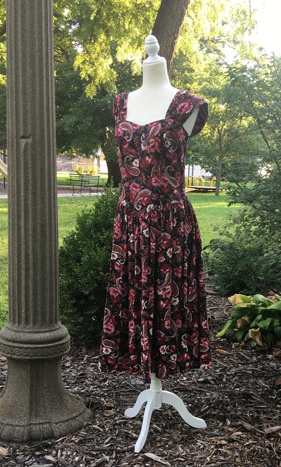 Vintage Pink Paisley Sundress, 1980s, Size M - image 10