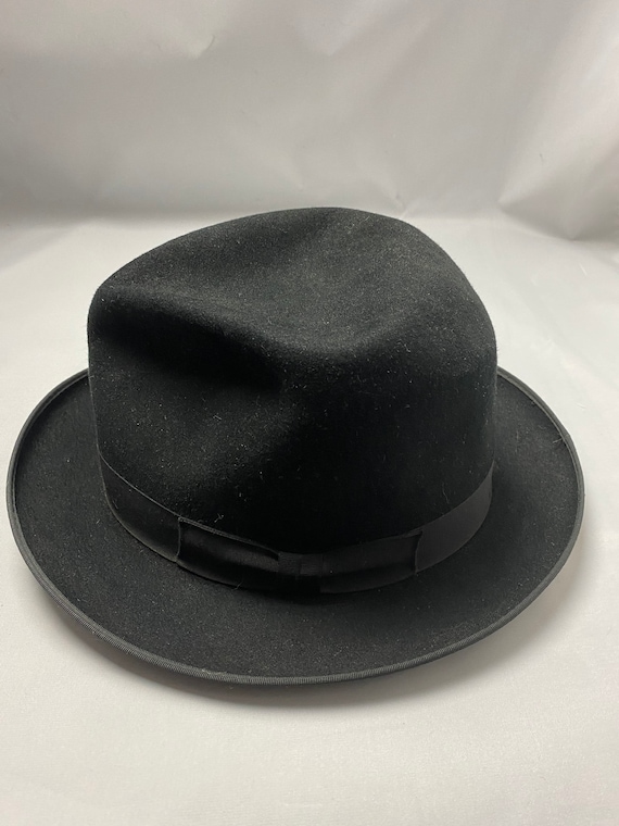 Vintage Wool Felt Homburg,  Size 7 - image 1