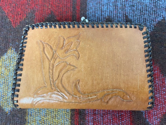 Hand Tooled Leather Wallet - Gem