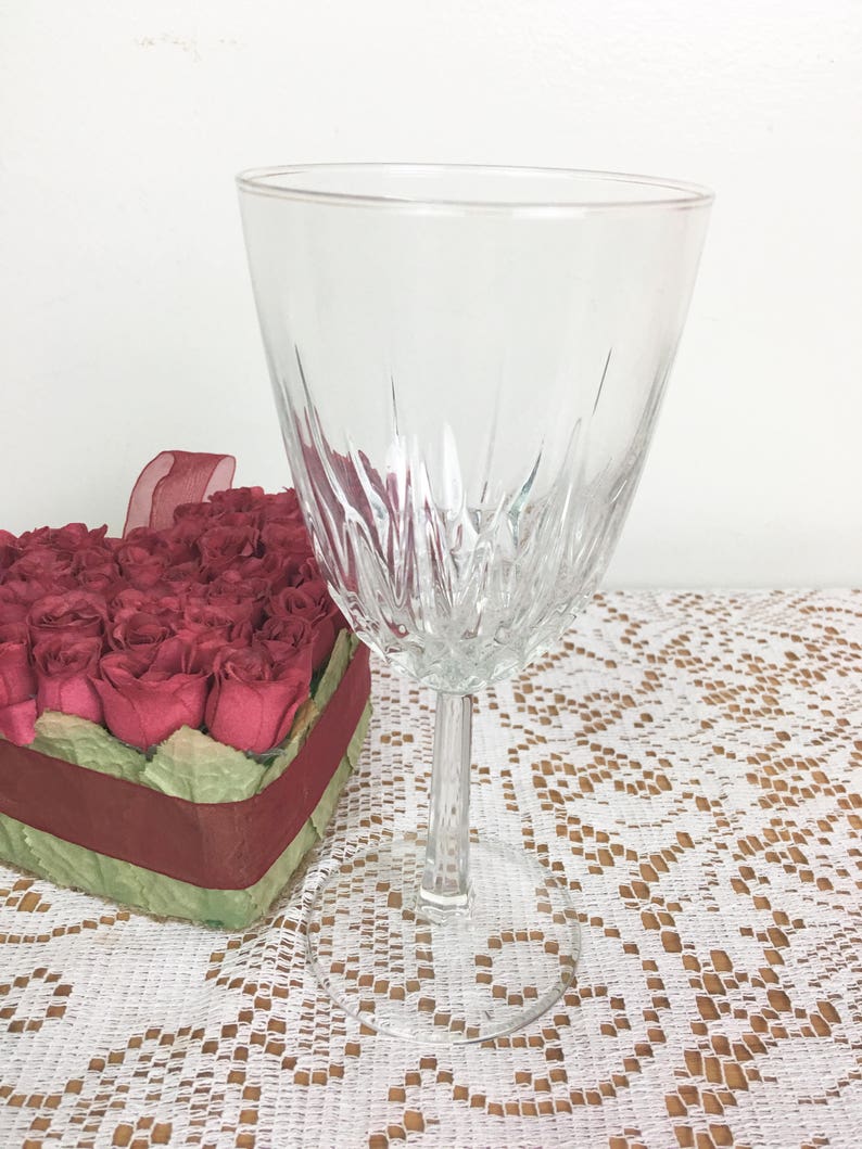 Vintage Lead Crystal Wine Glasses Set of Two Etsy