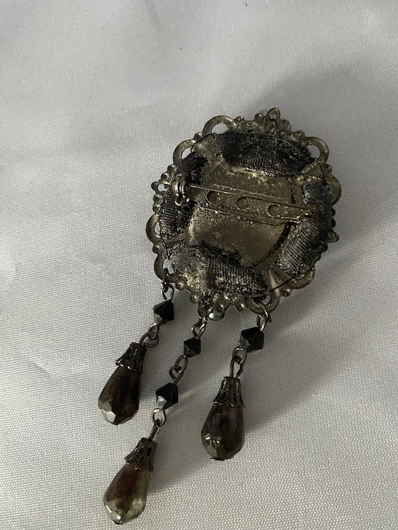 Antique Edwardian Mourning Brooch, 1920s - image 5