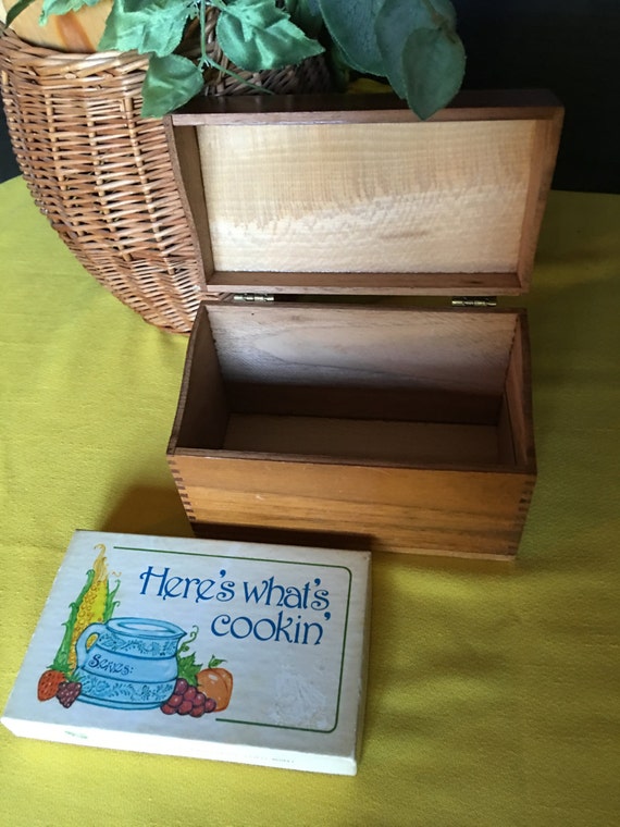 Recipe Card box with Wooden Recipe Cards - Wooden Recipe Cards - Recipe  Card Dividers Wood Recipe Cards Recipe Box Dividers - Rustic Kitchen