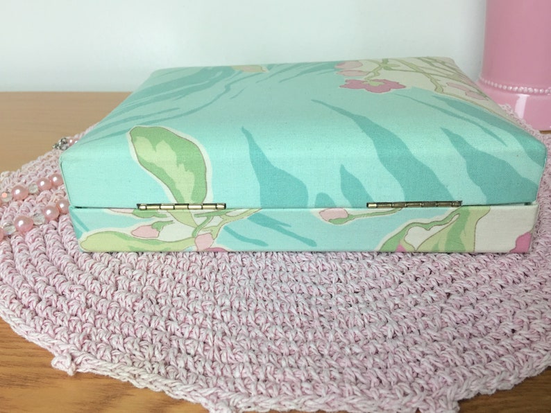 Vintage Fabric Jewelry Box 12 Compartment Etsy