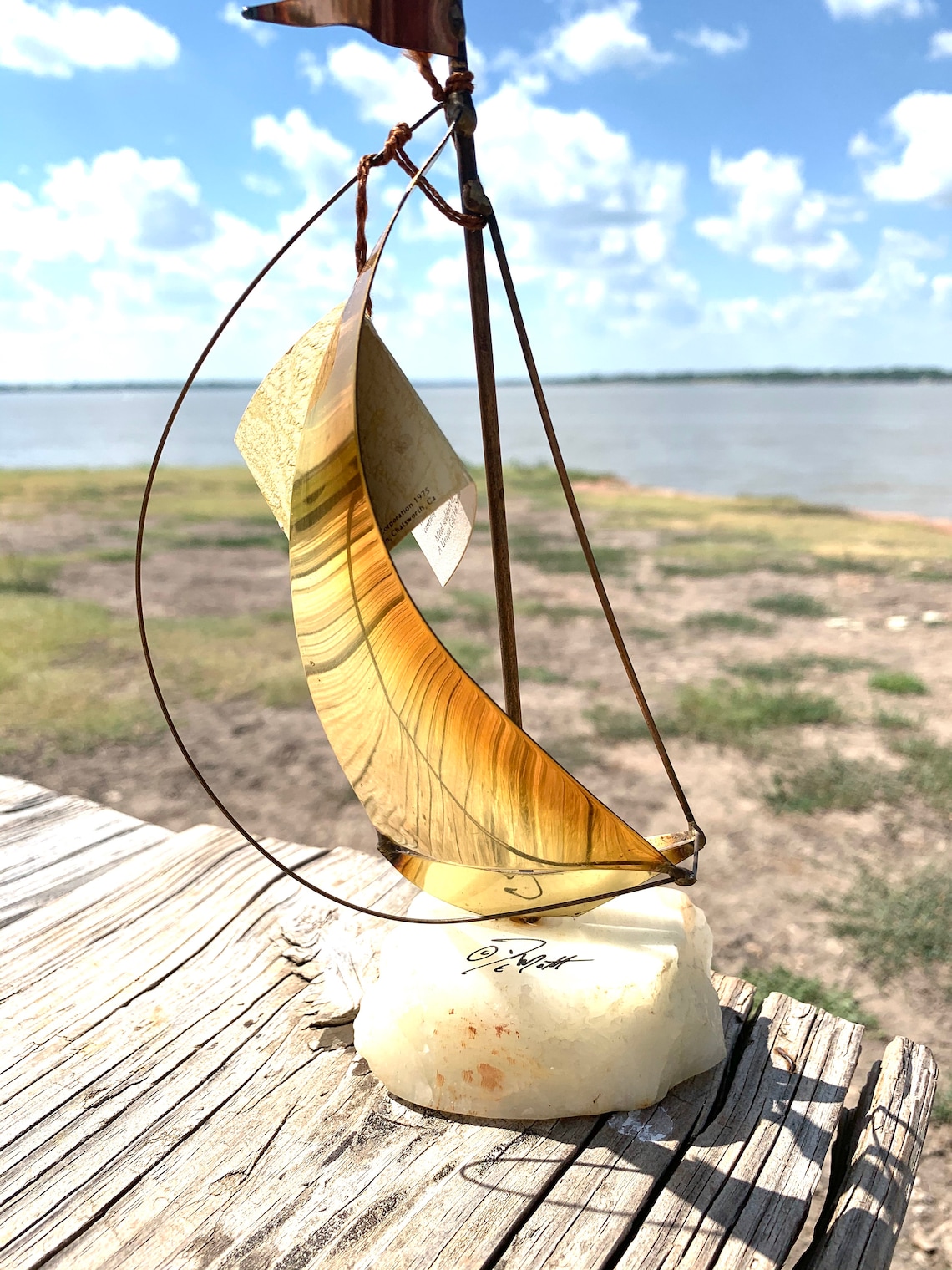 brass sailboat sculpture demott