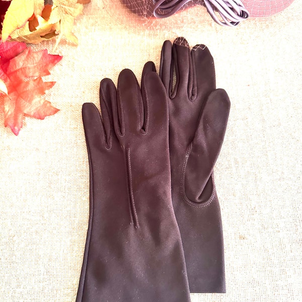 Vintage Brown Hansen's Ladies Dress Gloves, Size 7