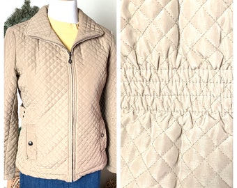 Giacca Gallery Beige Quilted Jacket, Size L