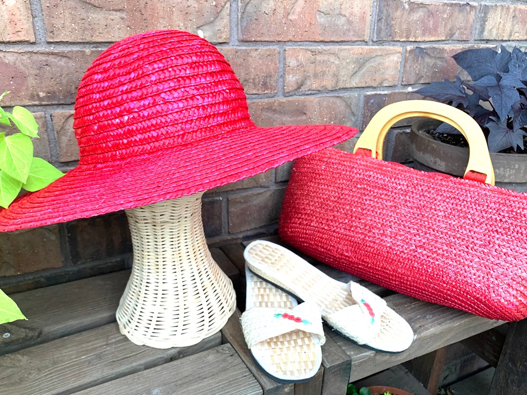 Summer Straw Hat, Purse, and Rice Straw Sandals Set Etsy