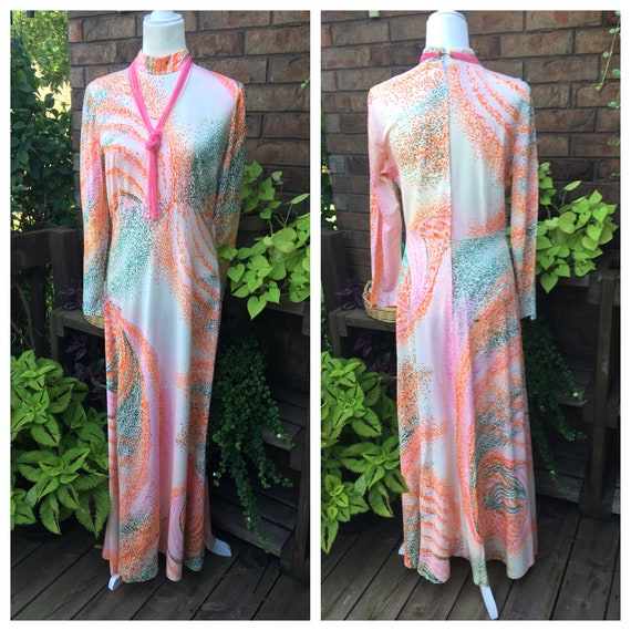 Vintage Julie Miller Maxi Dress, Size S/M, 1970s