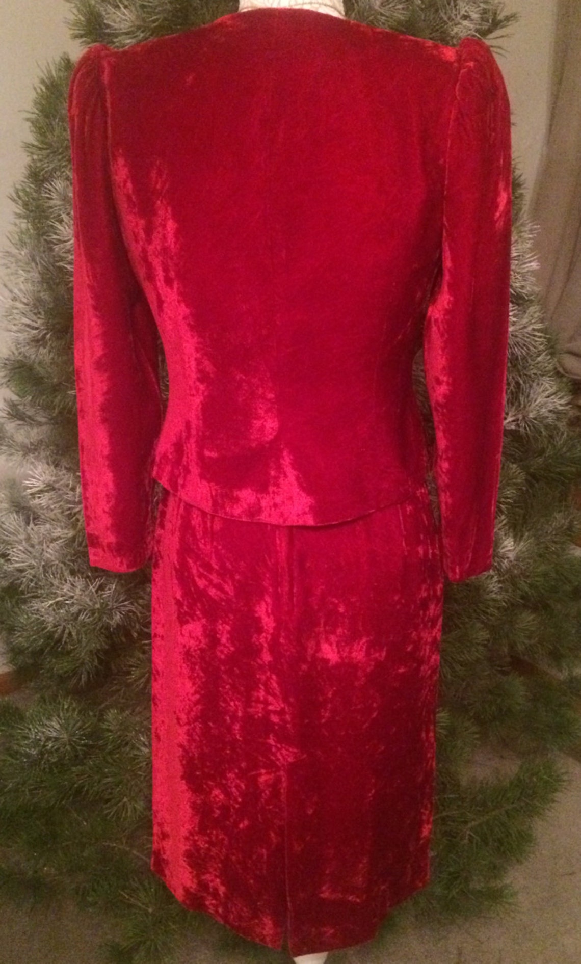 Velvet Jacket and Skirt Set