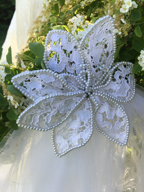 Vintage Wedding Gown with Veil, 1970s - image 5